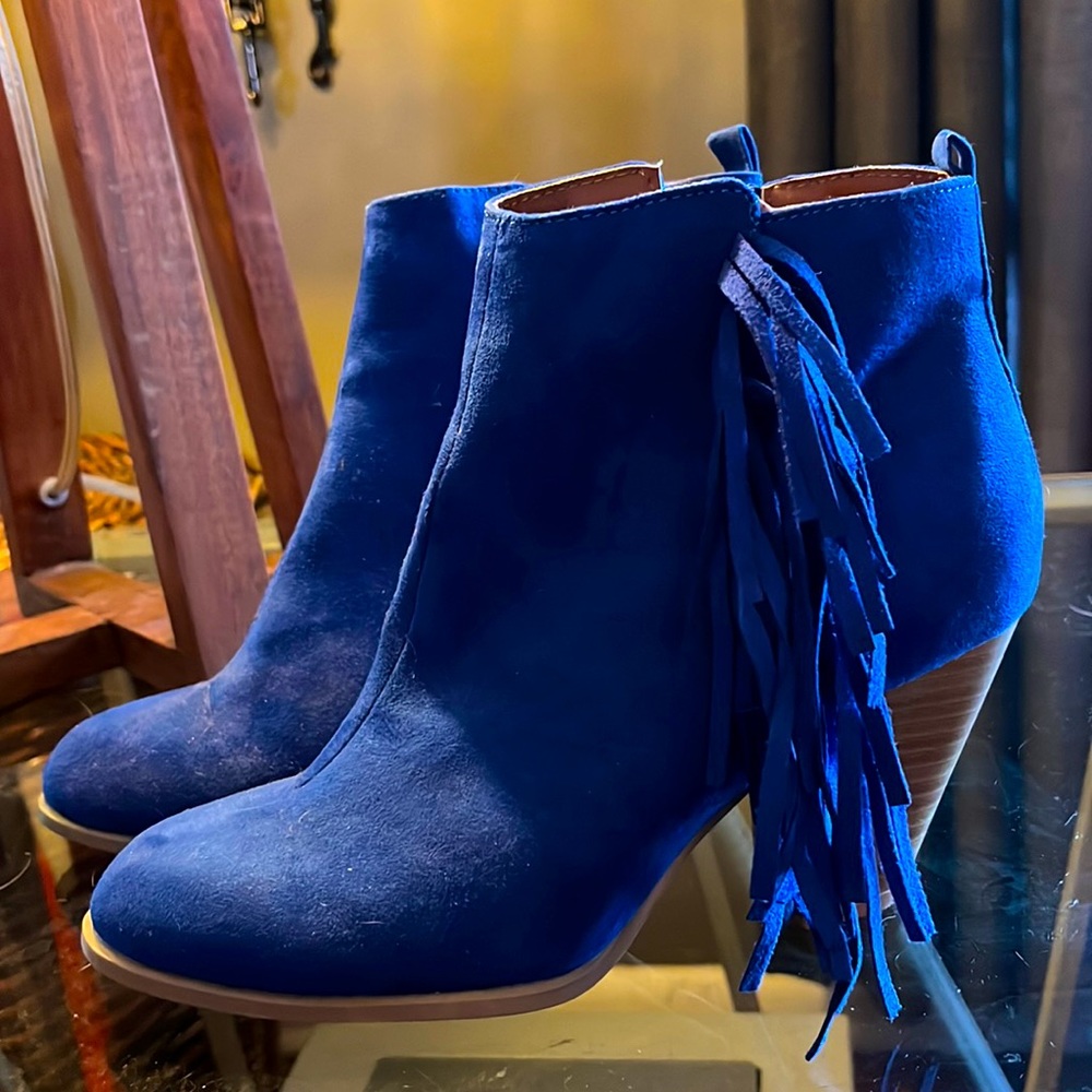 Cobalt blue booties size 7.5